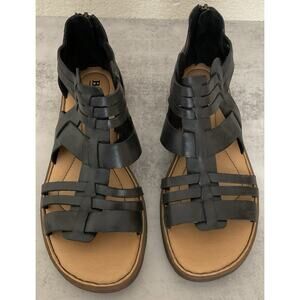 BORN Harmel Black Gladiator Sandals Women’s 10M BR0057203 Leather Flat